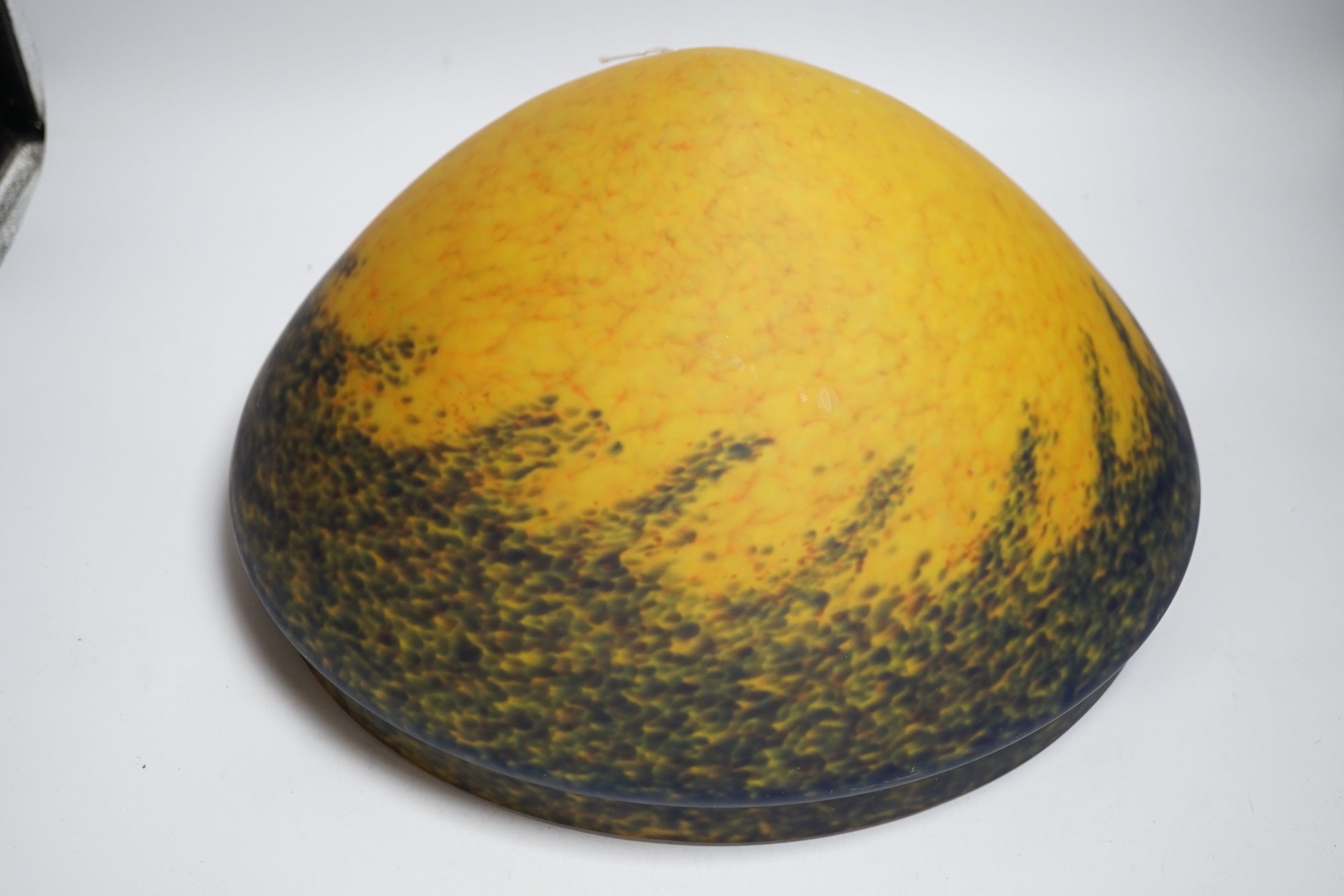 An Art Deco, Art de France, coloured glass lamp shade, 39cm in diameter
